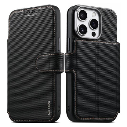 Suteni Q09 Magnetic Detachable Wallet  2 in 1 Triangle Texture Vegan Leather Phone Case, For iPhone 18 Pro / 17 Pro, For iPhone 18 Pro Max / 17 Pro Max, For iPhone 17, For iPhone 16 Pro Max, For iPhone 16 Pro, For iPhone 16, For iPhone 15 Pro Max      ...
