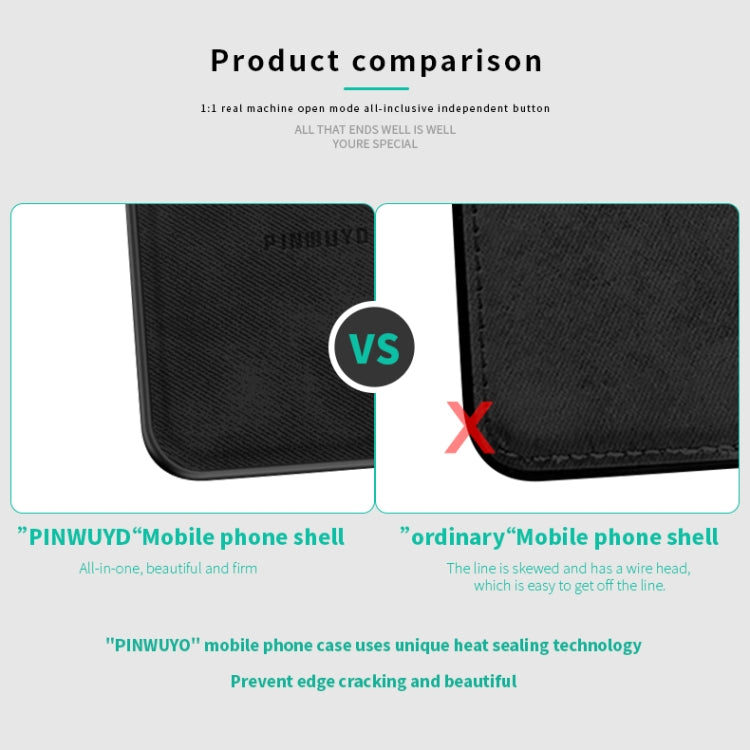 PINWUYO Shockproof Waterproof Full Coverage TPU + PU cloth+Anti-shock cotton Protective Case  for