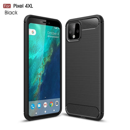 Brushed Texture Carbon Fiber TPU Case for Google Pixel 4XL