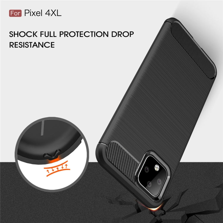 Brushed Texture Carbon Fiber TPU Case for Google Pixel 4XL, For Google Pixel 4 XL