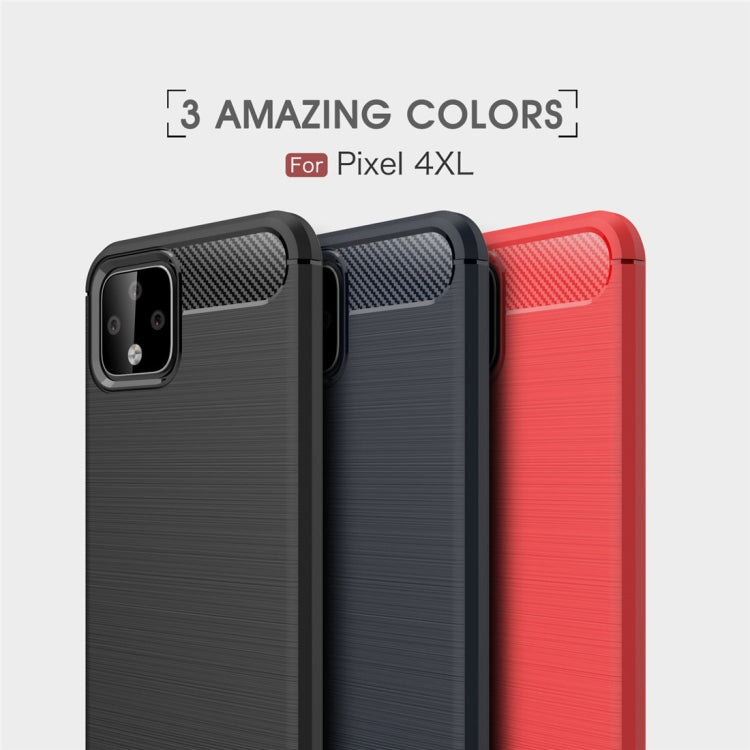 Brushed Texture Carbon Fiber TPU Case for Google Pixel 4XL