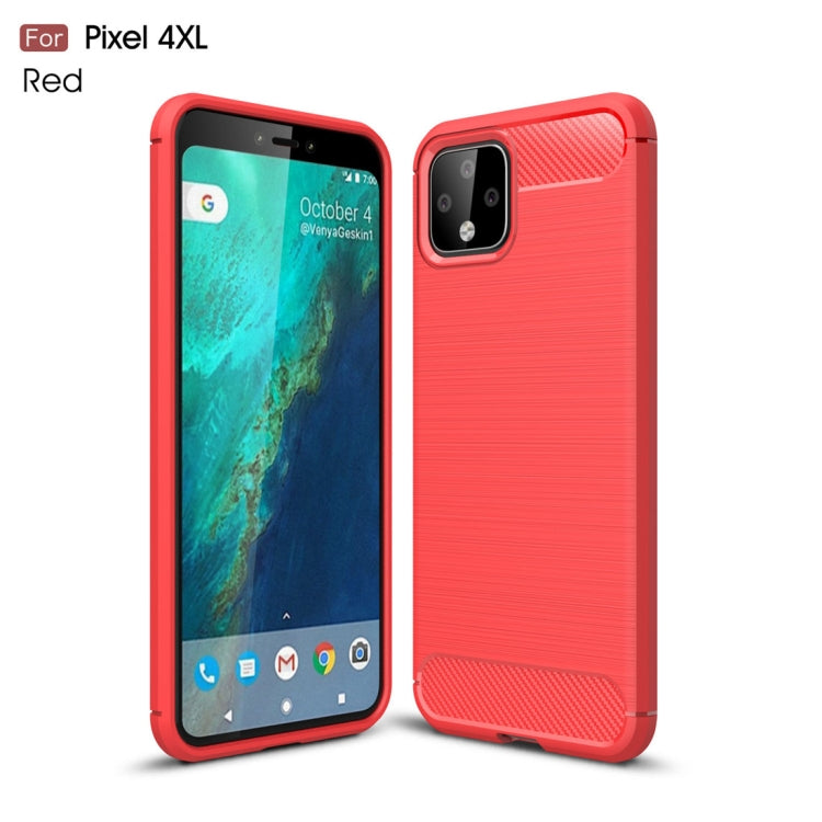 Brushed Texture Carbon Fiber TPU Case for Google Pixel 4XL