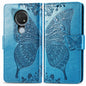 For Nokia 6.2 / 7.2 Butterfly Love Flower Embossed Horizontal Flip Leather Case with Bracket Lanyard Card Slot Wallet