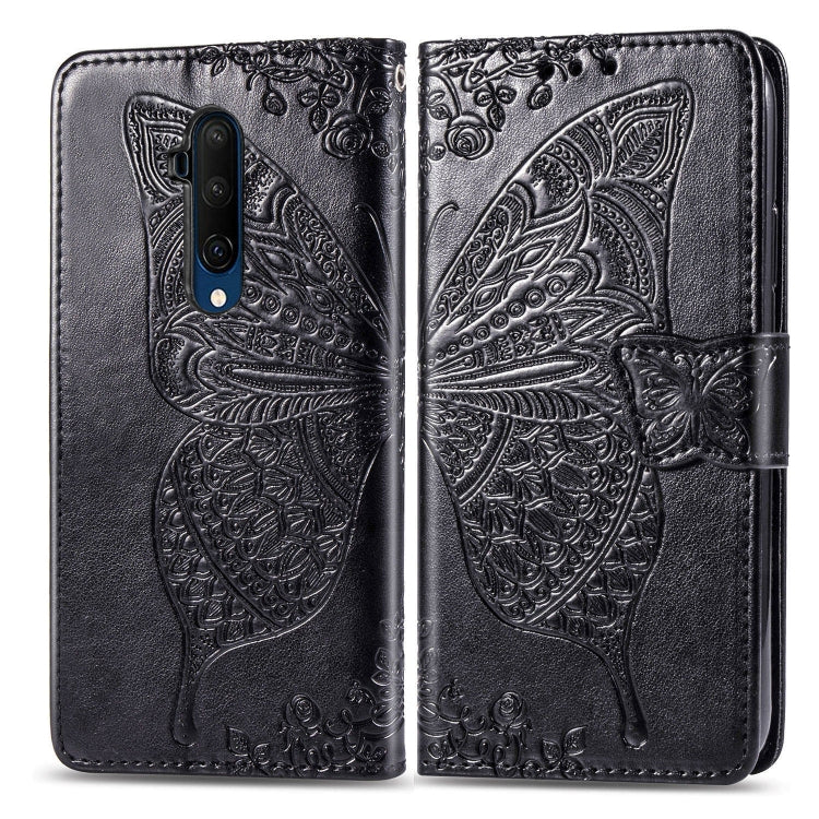 For One Plus 7T Pro  Butterfly Love Flower Embossed Horizontal Flip Leather Case with Bracket Lanyard Card Slot Wallet, For OnePlus 7T Pro, For One Plus 7T Pro