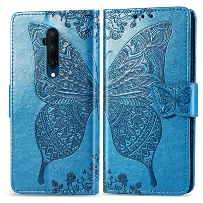 For One Plus 7T Pro  Butterfly Love Flower Embossed Horizontal Flip Leather Case with Bracket Lanyard Card Slot Wallet