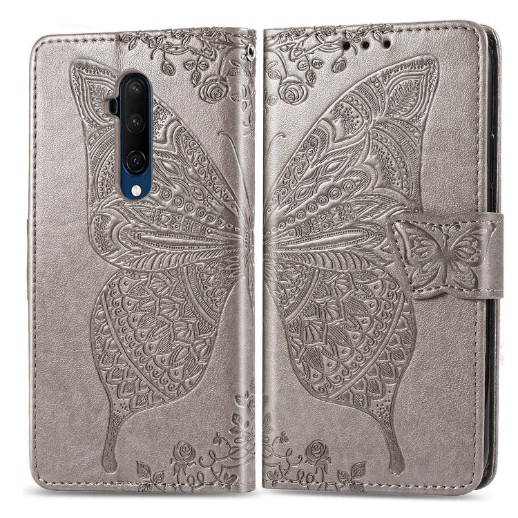 For One Plus 7T Pro  Butterfly Love Flower Embossed Horizontal Flip Leather Case with Bracket Lanyard Card Slot Wallet, For OnePlus 7T Pro, For One Plus 7T Pro