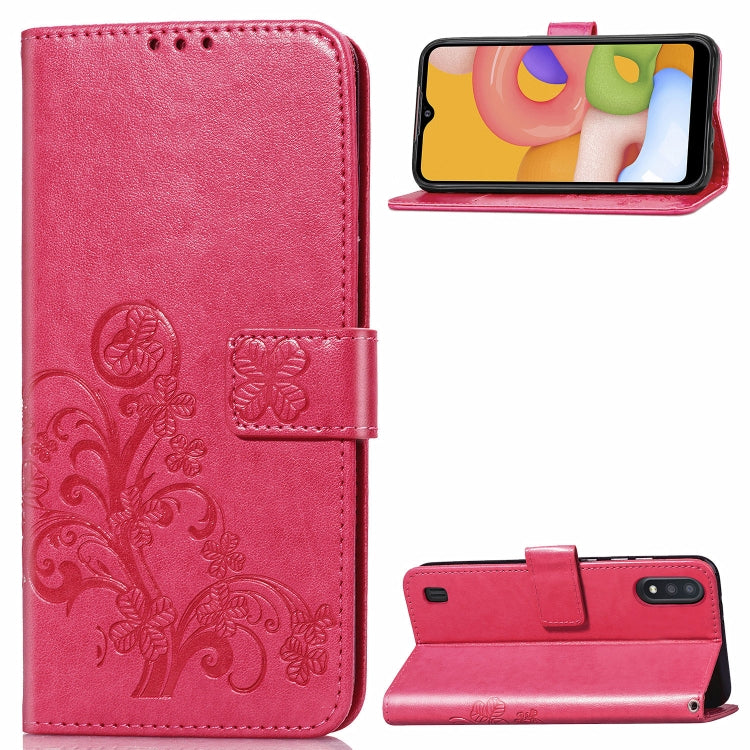 Lucky Clover Pressed Flowers Pattern Leather Case with Holder & Card Slots & Wallet & Hand Strap