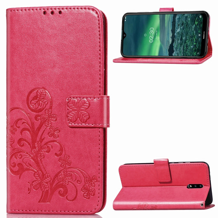 Lucky Clover Pressed Flowers Pattern Leather Case with Holder & Card Slots & Wallet & Hand Strap