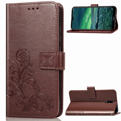 Lucky Clover Pressed Flowers Pattern Leather Case with Holder & Card Slots & Wallet & Hand Strap