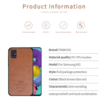 PINWUYO Pin Rui Series Classical Leather Texture PC + TPU Waterproof  Anti-fall All-inclusive Protective Case Shell