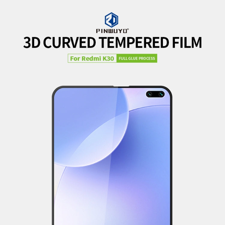 PINWUYO 9H 3D Curved Full Screen Explosion-proof Tempered Glass Film, For Xiaomi Redmi K30