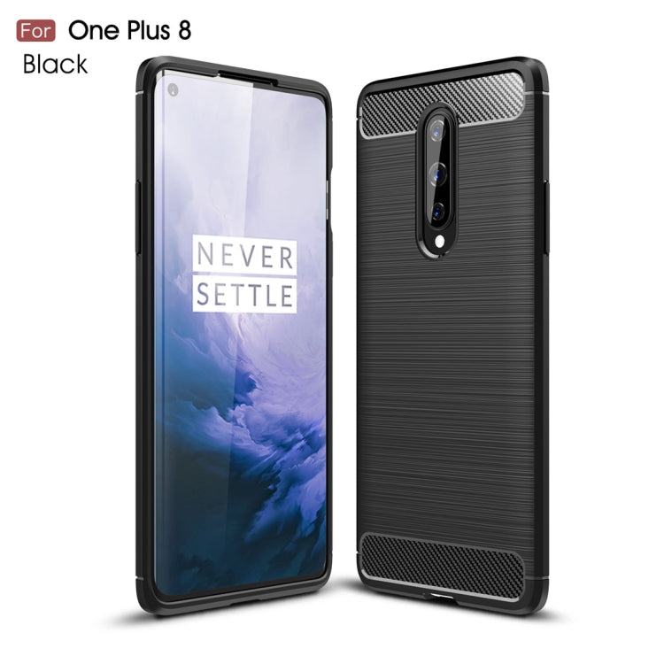 For OnePlus 8 Brushed Texture Carbon Fiber Shockproof TPU Case