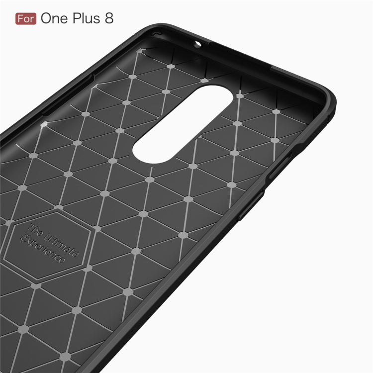 For OnePlus 8 Brushed Texture Carbon Fiber Shockproof TPU Case