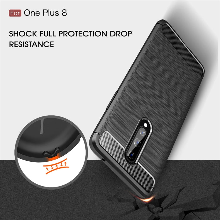 For OnePlus 8 Brushed Texture Carbon Fiber Shockproof TPU Case