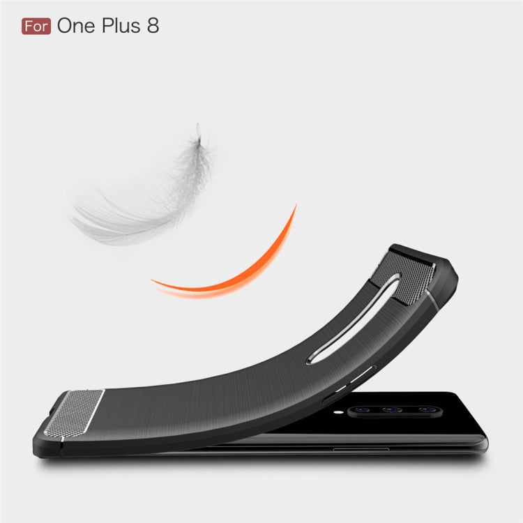 For OnePlus 8 Brushed Texture Carbon Fiber Shockproof TPU Case