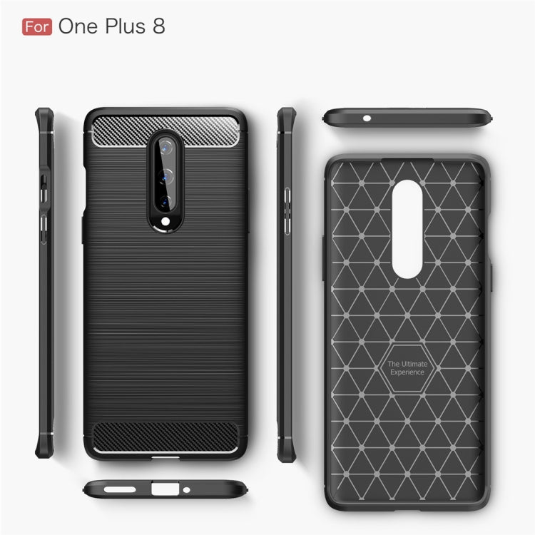 For OnePlus 8 Brushed Texture Carbon Fiber Shockproof TPU Case