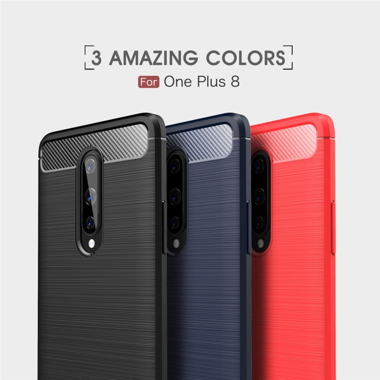 For OnePlus 8 Brushed Texture Carbon Fiber Shockproof TPU Case