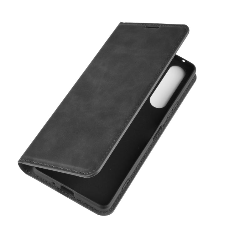 For Sony Xperia 1 II Retro-skin Business Magnetic Suction Leather Case with Holder & Card Slots & Wallet