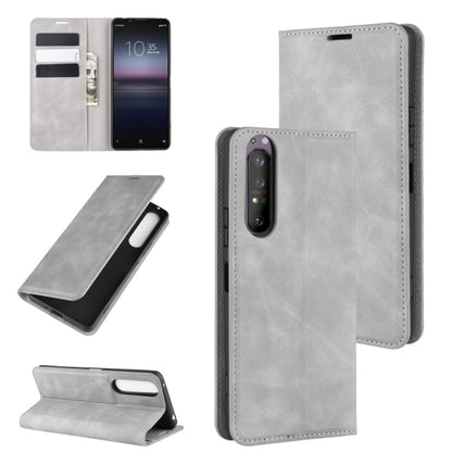 For Sony Xperia 1 II Retro-skin Business Magnetic Suction Leather Case with Holder & Card Slots & Wallet