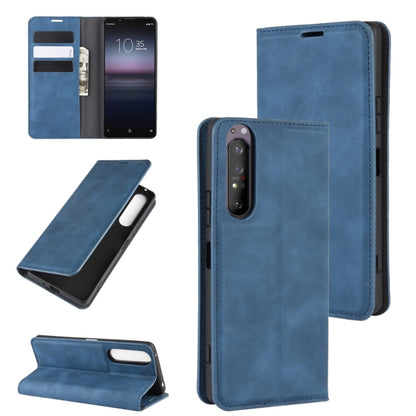 For Sony Xperia 1 II Retro-skin Business Magnetic Suction Leather Case with Holder & Card Slots & Wallet