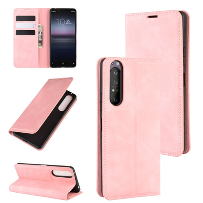 For Sony Xperia 1 II Retro-skin Business Magnetic Suction Leather Case with Holder & Card Slots & Wallet