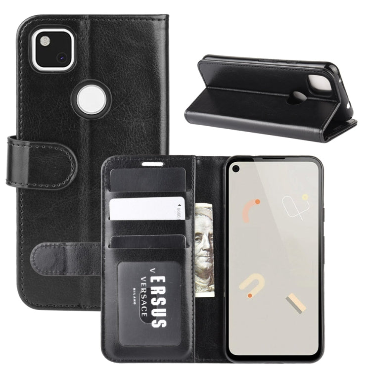 For Google Pixel 4A R64 Texture Single Horizontal Flip Protective Case with Holder & Card Slots & Wallet& Photo Frame