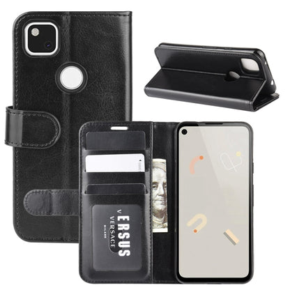 For Google Pixel 4A R64 Texture Single Horizontal Flip Protective Case with Holder & Card Slots & Wallet& Photo Frame