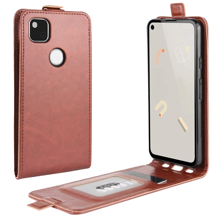 For Google Pixel 4a R64 Texture Single Vertical Flip Leather Protective Case with Card Slots & Photo Frame