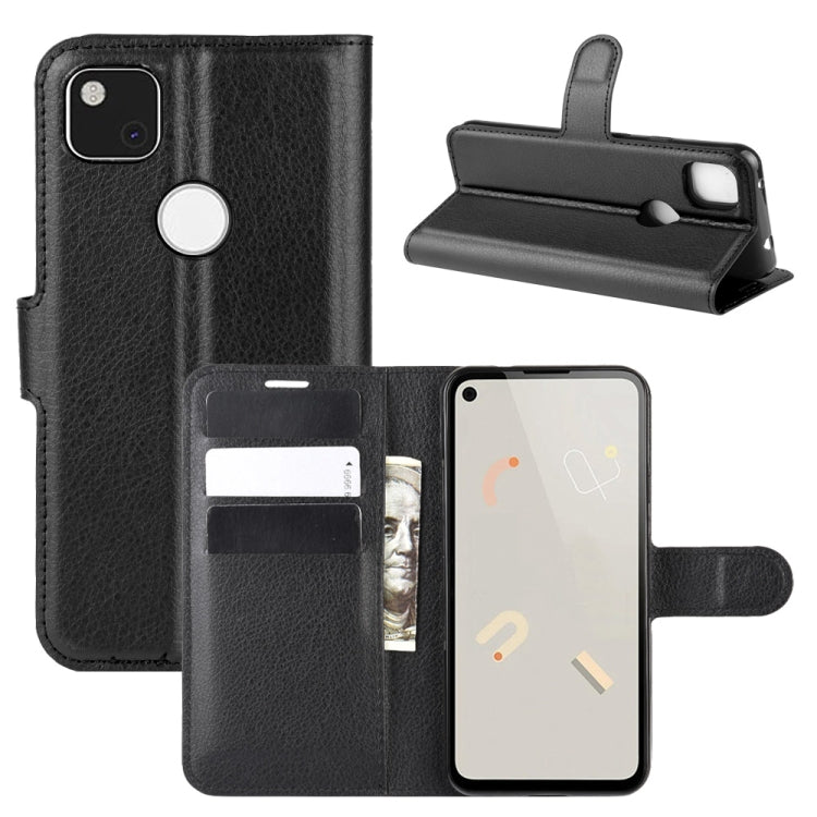 For Google Pixel 4a Litchi Texture Horizontal Flip Protective Case with Holder & Card Slots & Wallet