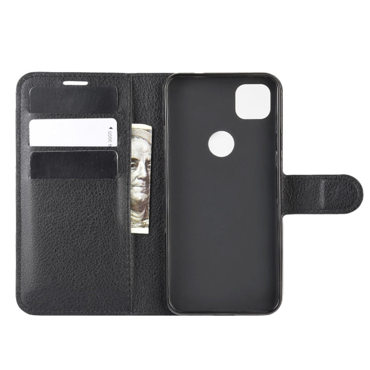 For Google Pixel 4a Litchi Texture Horizontal Flip Protective Case with Holder & Card Slots & Wallet