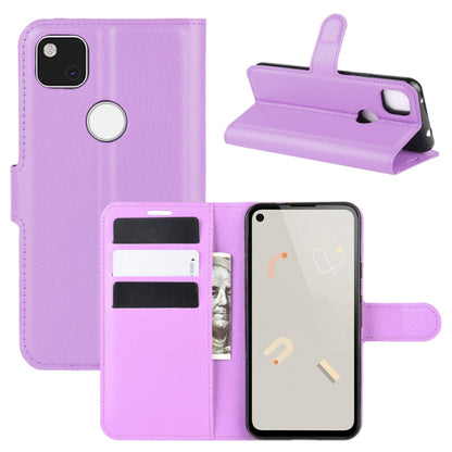 For Google Pixel 4a Litchi Texture Horizontal Flip Protective Case with Holder & Card Slots & Wallet