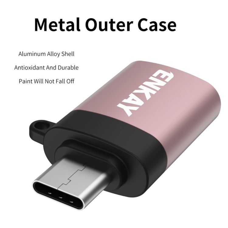 ENKAY ENK-AT101 Aluminium Alloy USB-C / Type-C to USB 3.0 OTG Data Adapter Converter, ENK-AT101
