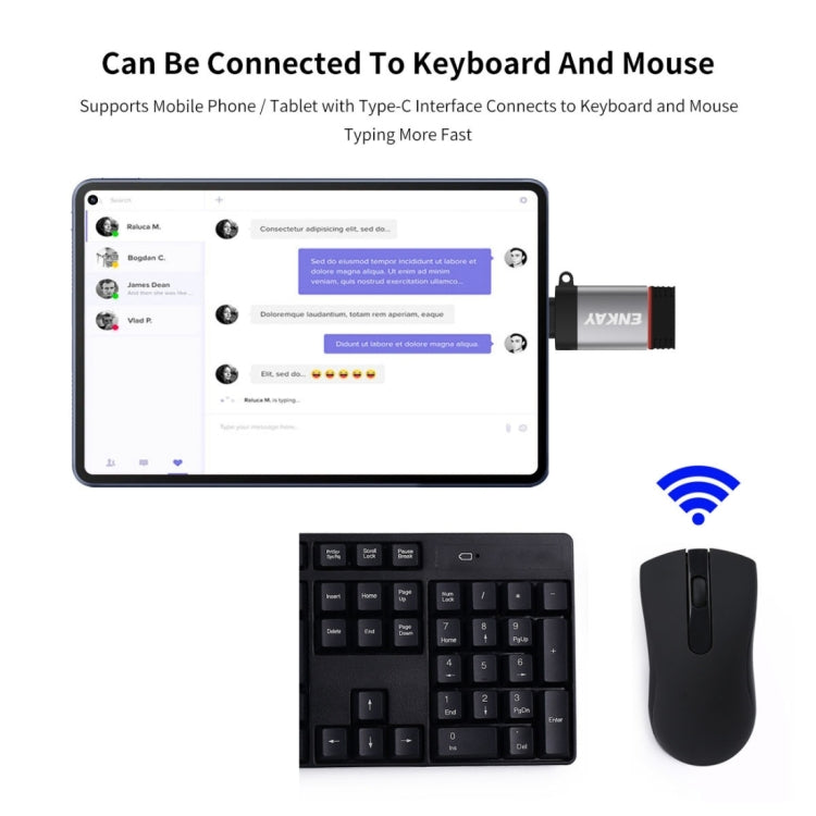 ENKAY ENK-AT101 Aluminium Alloy USB-C / Type-C to USB 3.0 OTG Data Adapter Converter, ENK-AT101