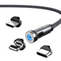 CC56 Dust Plug Rotating Magnetic Wire, Cbale Length: 2m, 2m Android Head, 2m Micro USB, 2m Type-C Head, 2m 8Pin Head, 2m Line+Three Heads, 2m + 8Pin + Type-C/USB-C + Micro USB, 2m Line