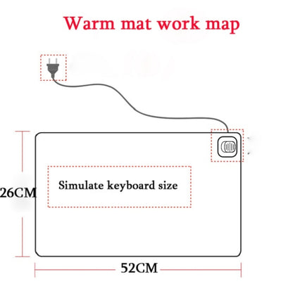 220V Electric Hot Plate Writing Desk Warm Table Mat Blanket Office Mouse Heating Warm Computer Hand Warmer Desktop Heating Plate, Black Big Size