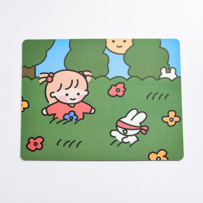 5 PCS Creative Cute Cartoon Rabbit Girl Mouse Pad Laptop Student Mouse Pad, Sofa, Hide and seek, Sleeping, Eating
