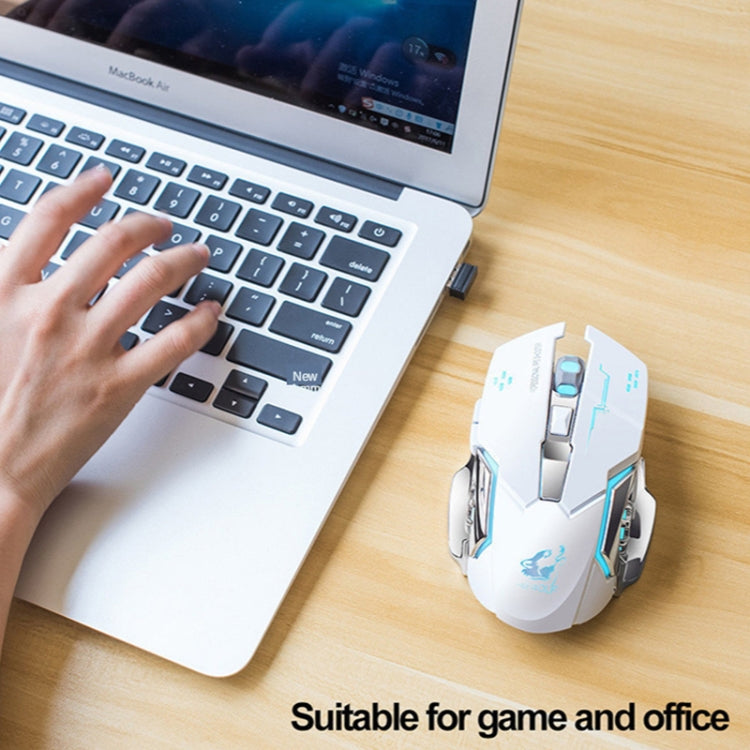 FREEDOM-WOLF X8 2400 DPI 6 Keys 2.4G Wireless Charging Silent Luminous Gaming Mechanical Mouse, X8 Black, X8 Metal Grey, X8 Star Black
