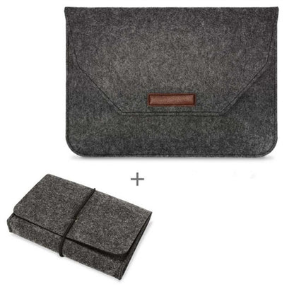 Portable Air Permeable Felt Sleeve Bag for MacBook Laptop, with Power Storage Bag