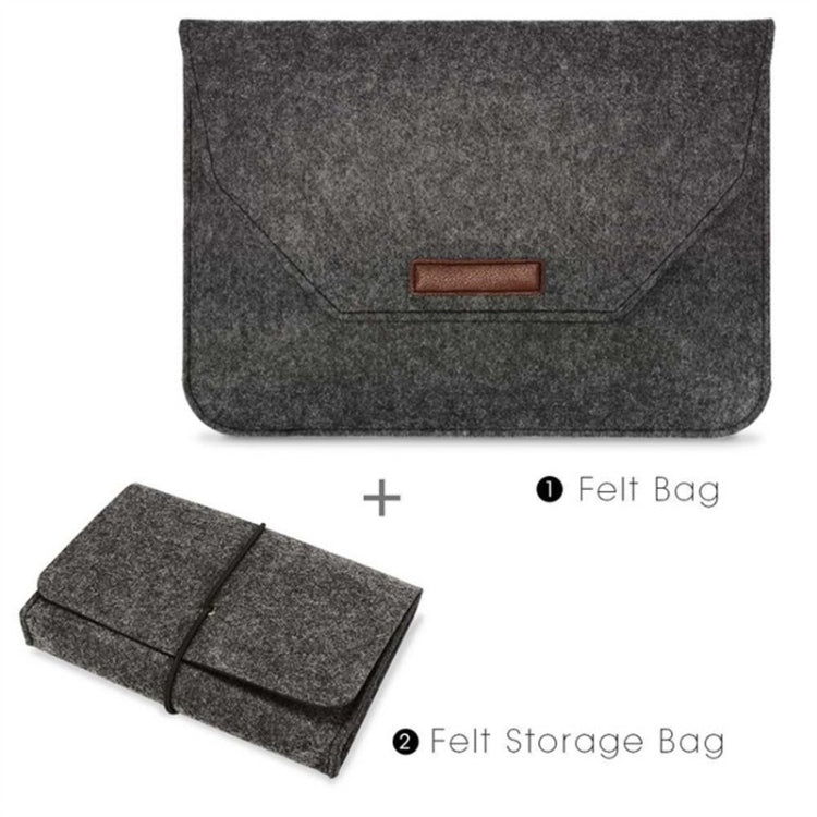 Portable Air Permeable Felt Sleeve Bag for MacBook Laptop, with Power Storage Bag