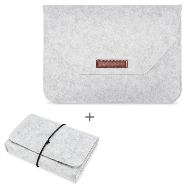 Portable Air Permeable Felt Sleeve Bag for MacBook Laptop, with Power Storage Bag