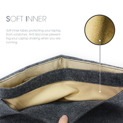 Portable Air Permeable Felt Sleeve Bag for MacBook Laptop, with Power Storage Bag, 12 inch, 13 inch, 15 inch, 11 inch