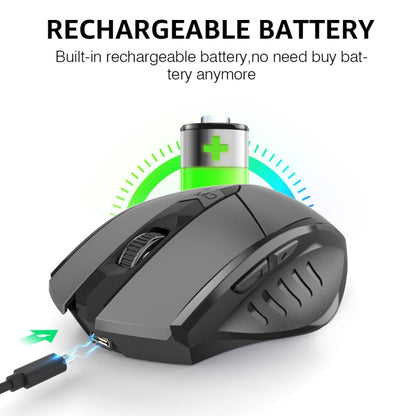 Inphic A1 6 Keys 1000/1200/1600 DPI Home Gaming Wireless Mechanical Mouse, Colour: Gray Wireless+Bluetooth 4.0+Bluetooth 5.0, Black Wireless+Bluetooth 4.0+Bluetooth 5.0, Black Wireless Charging Silent Version, Gray Wireless Charging Silent Version     ...