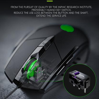 Inphic PW1 Game Mute Macro Definition Illuminated Wired Mouse, Cable Length: 1.5m, Mute Black Business Version, Mute Black Game Version, Mute Titanium Gray Game Version