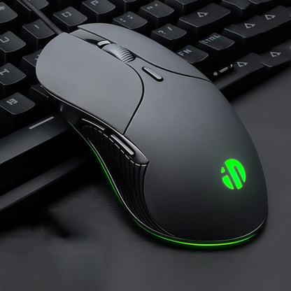 Inphic PB1 Business Office Mute Macro Definition Gaming Wired Mouse, Cable Length: 1.5m, Classic Back Breathing Light, Matte White Breathing Light