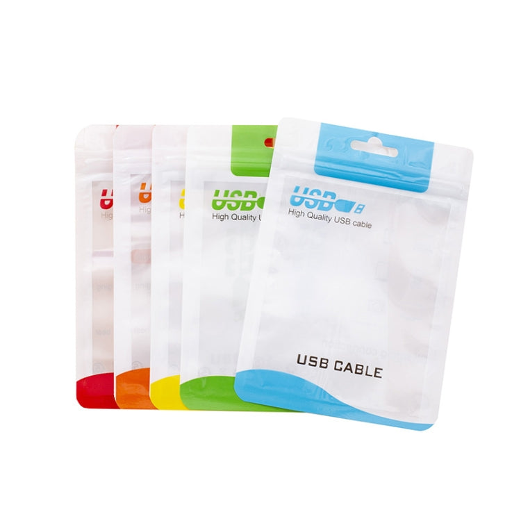 100 PCS Data Cable Packaging Bag Plastic Sealing Bag, 10.5x15cm, 8x14cm