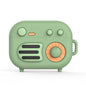 2 PCS Retro Radio Shape Protective Cover Silicone Case for AirPods Pro, Green, Blue Gray, Matcha Green, Pink, Green+Finger Ring