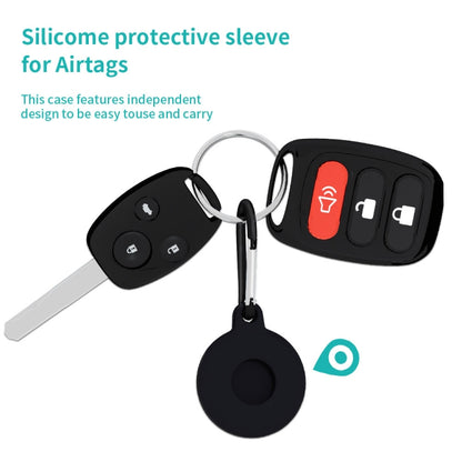 4 PCS Round Shape Shockproof Anti-scratch Silicone Protective Case with Carabiner for Airtag