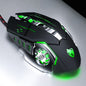 T-WOLF V6 USB Interface 6-Buttons 3200 DPI Wired Mouse Gaming Mechanical Macro Programming 7-Color Luminous Gaming Mouse, Cable Length: 1.5m, Macro Definition Audio Version Black Silver, Macro Definition Audio Version Iron Gray                         ...