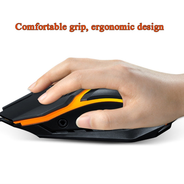 2 PCS T-WOLF V1 USB Interface 3-Buttons 1200 DPI Wired Mouse 7-Color Backlit Gaming Mouse, Cable Length: 1.35m