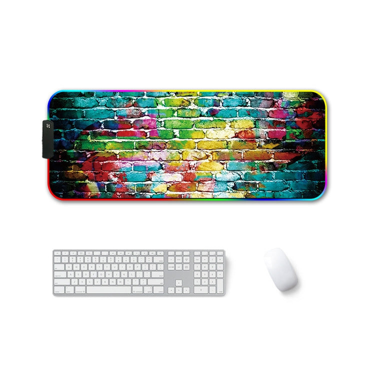 F-01 Rubber Thermal Transfer RGB Luminous Non-Slip Mouse Pad, 260x390x3mm, 260x390x4mm